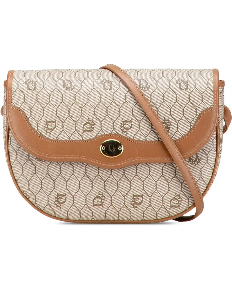 Dior Hobo Bags Honeycomb Coated Canvas Crossbody braun Braun