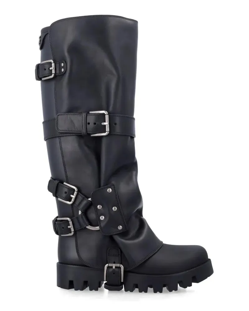 Dolce & Gabbana Stiefel Rainbiker Boots With Rugged Sole schwarz Schwarz