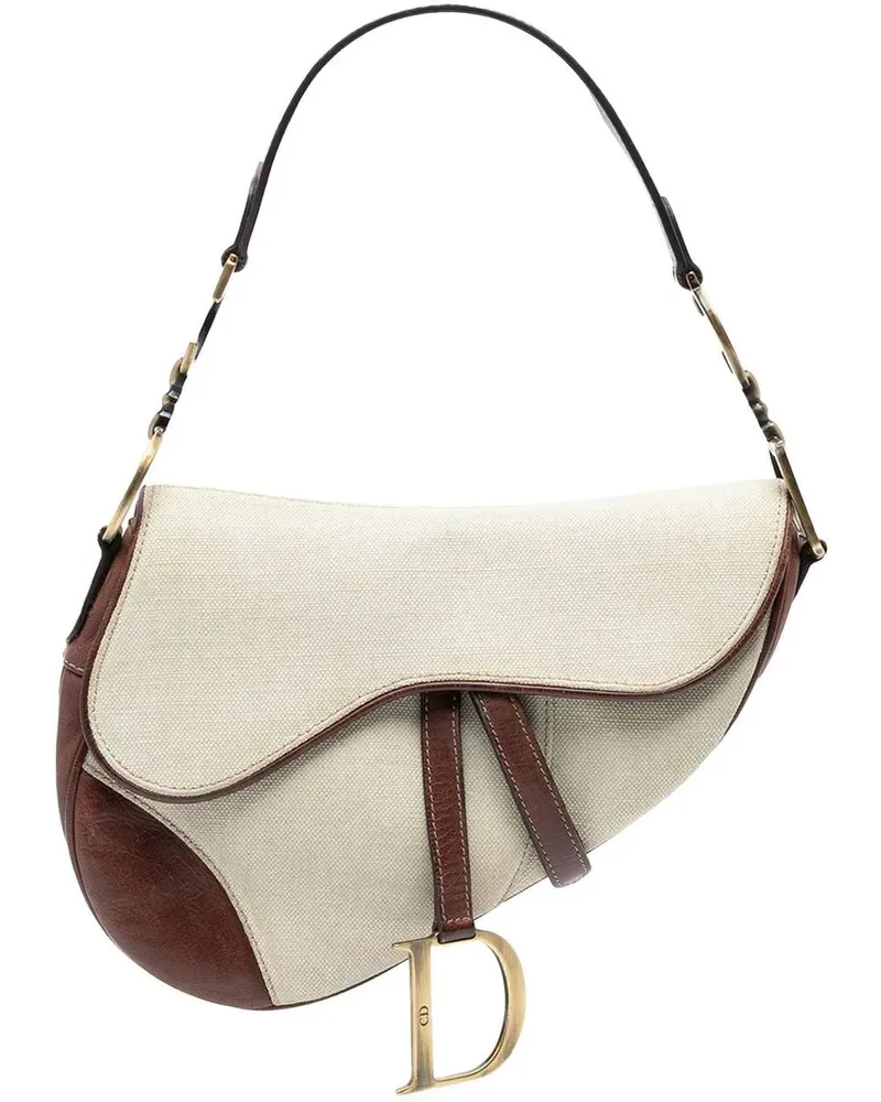 Dior Hobo Bags Canvas Saddle Bag braun Braun