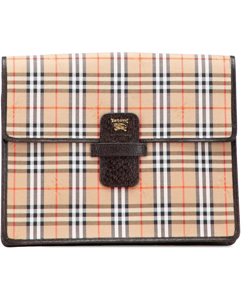 Burberry Clutches Haymarket Check Canvas Clutch braun Braun