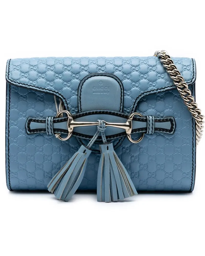 Gucci Hobo Bags Mini Microssima Emily Crossbody blau Blau