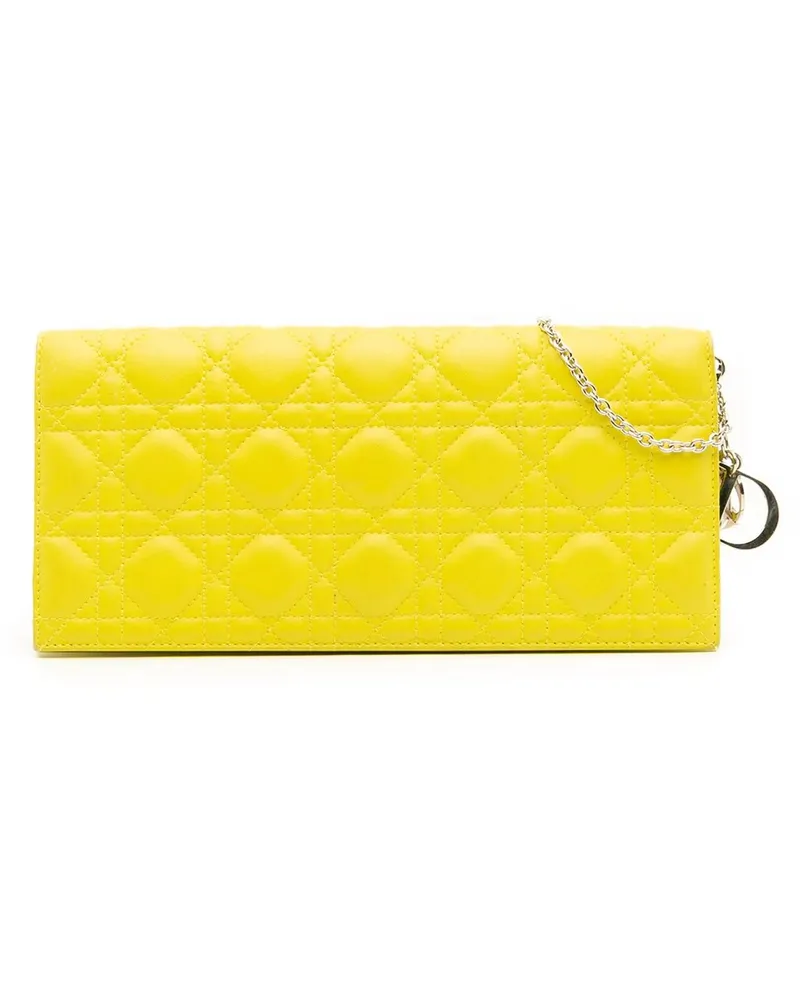 Dior Hobo Bags Lambskin Cannage Lady Dior Wallet On Chain gelb Gelb