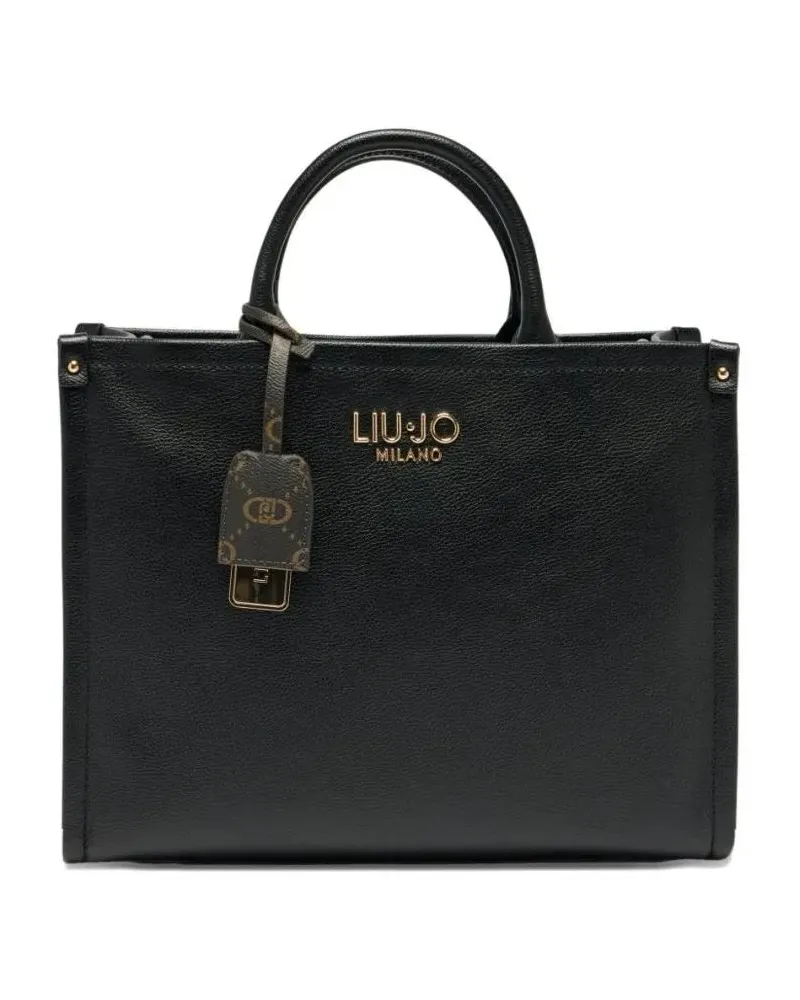Liu Jo Shopper & Totes Structured Black Handbag With Metallic Logo schwarz Schwarz