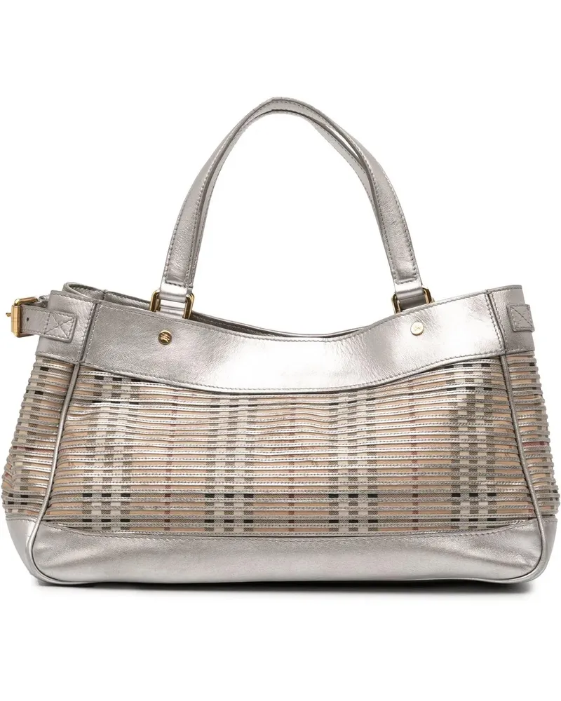 Burberry Crossbody Bags Haymarket Check Coated Canvas Ravensdon Handbag silberfarben Silber