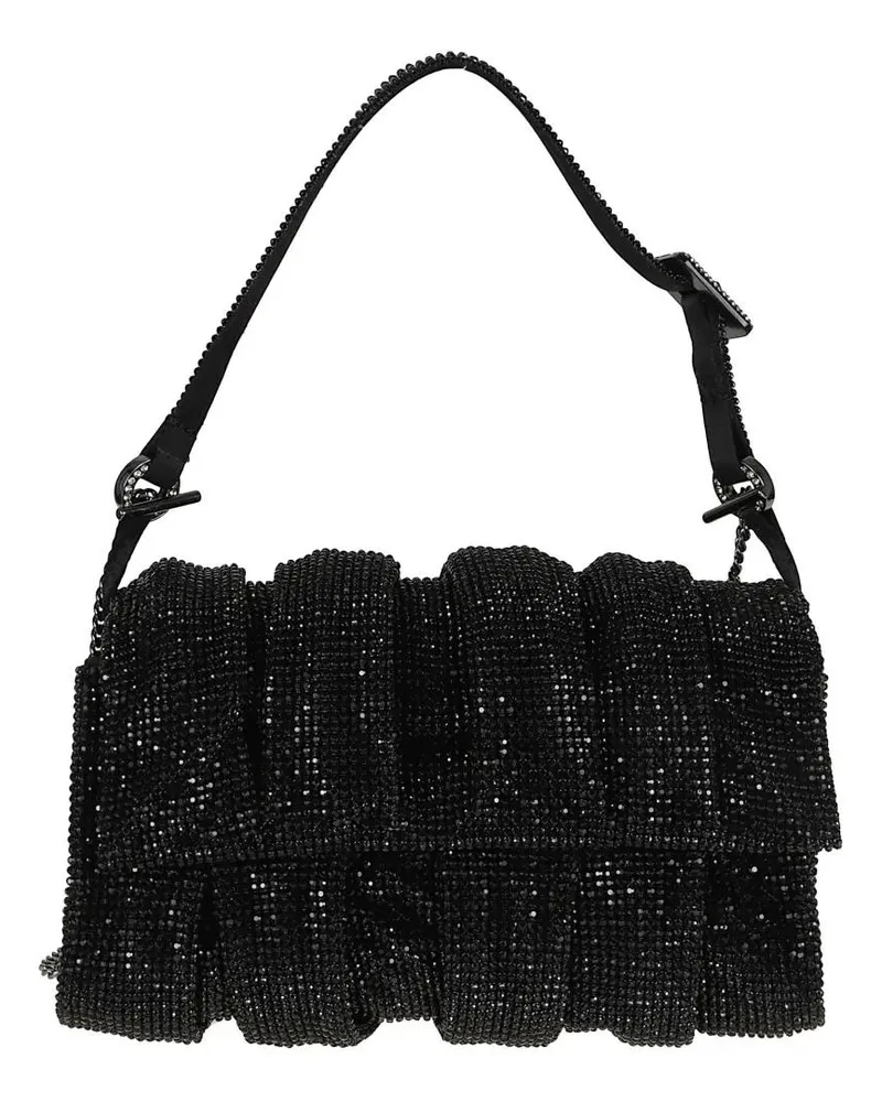 Benedetta Bruzziches Hobo Bags Metal Mesh And Silk Satin Shoulder Bag schwarz Schwarz