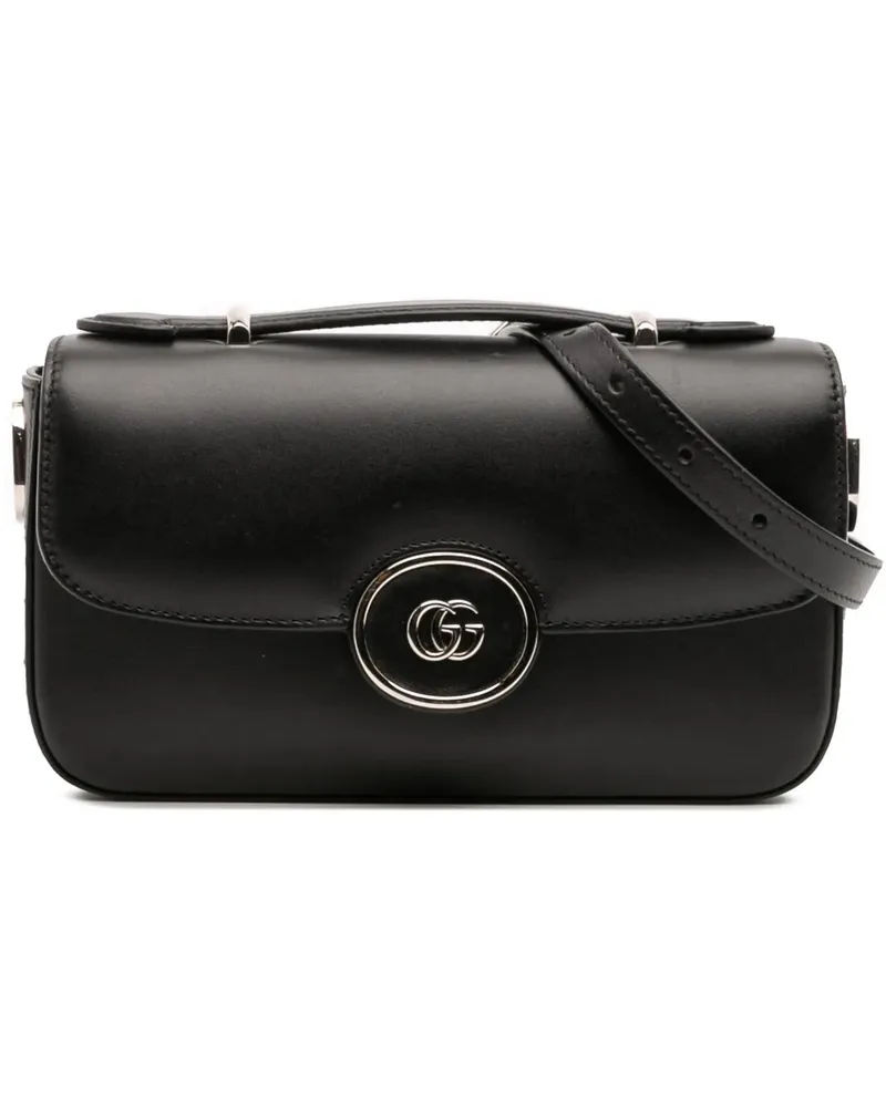 Gucci Hobo Bags Mini Leather Petite GG Satchel schwarz Schwarz