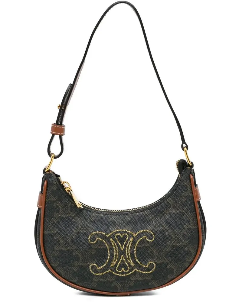 Celine Hobo Bags 2022 Mini Triomphe Coated Canvas Ava Shoulder Bag braun Braun