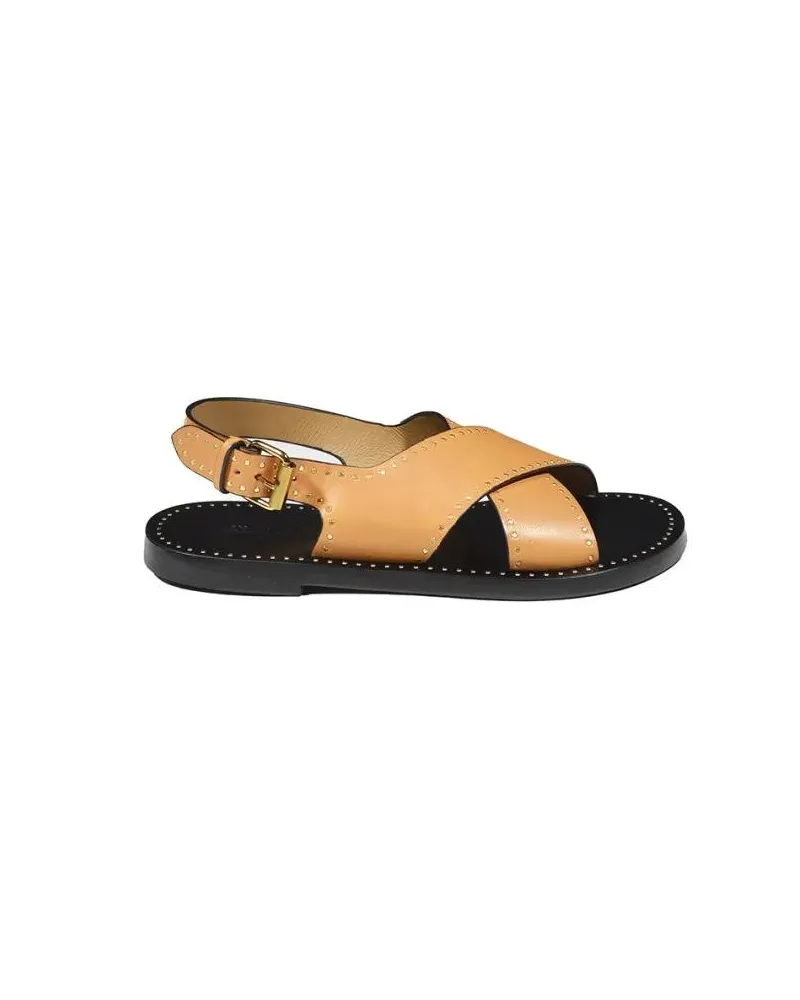 Isabel Marant Sandalen Jane Low Sandals In Tan Smooth Leather braun Braun