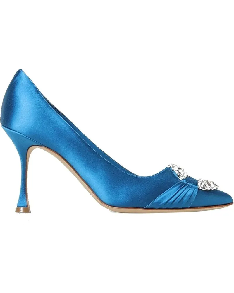 Manolo Blahnik Hohe Schuhe Maida Satin Pumps blau Blau