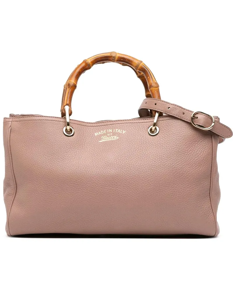 Gucci Hobo Bags Medium Calfskin Bamboo Shopper Satchel rosa Gold