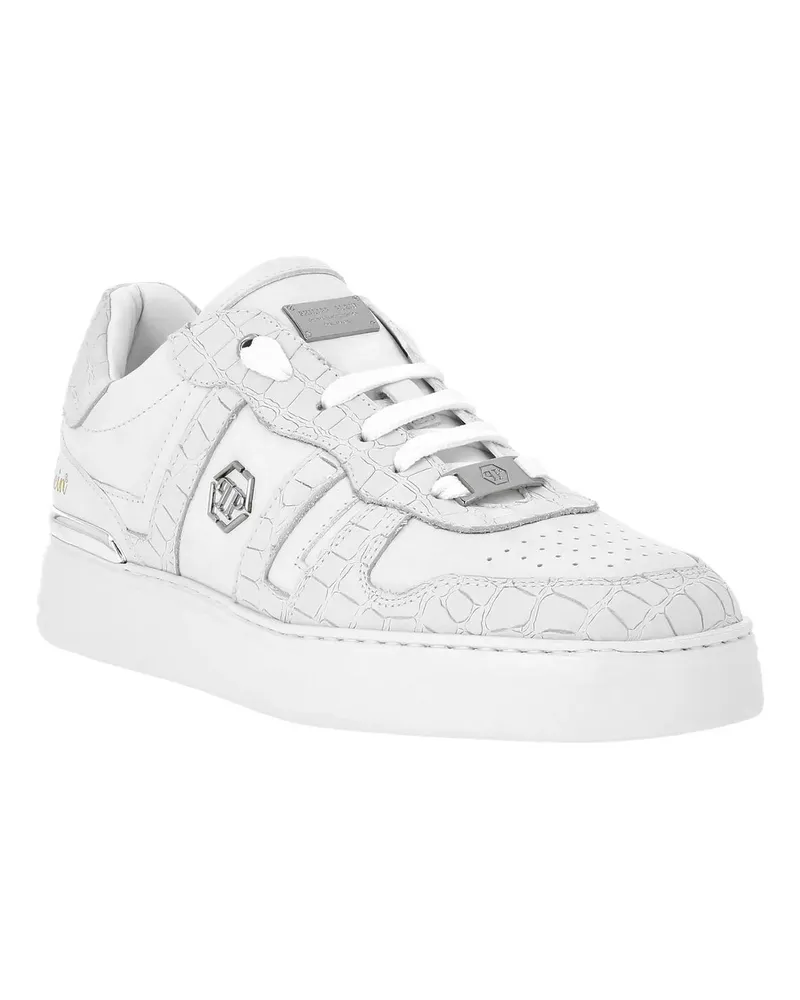 Philipp Plein Low-Top Sneaker Lo-Top Turnschuhe Cocco Crocco Print weiß Weiß