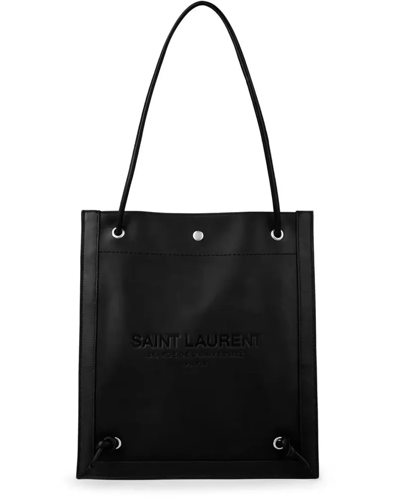 Saint Laurent Crossbody Bags Universite Logo Flat Crossbody Bag schwarz Schwarz