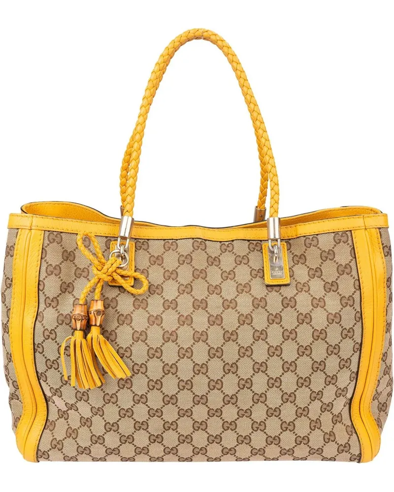 Gucci Crossbody Bags  GG Monogram Bamboo Handbag braun Braun