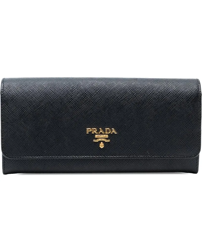 Prada Portemonnaie Large Saffiano Wallet schwarz Schwarz