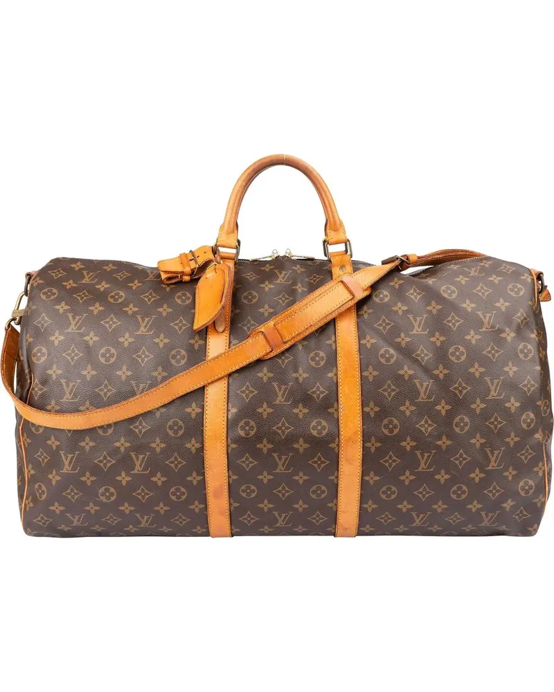 Louis Vuitton Crossbody Bags  Canvas Monogram Keepall 60 Bandoulie braun Braun