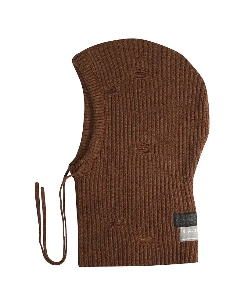 Maison Margiela Caps & Mützen Ribbed Knit Beanie braun Braun