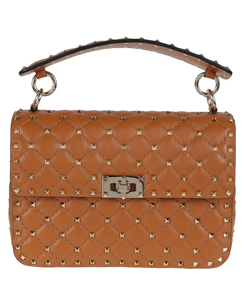 Valentino Garavani Hobo Bags Rockstud Spike Leather Bag braun Braun