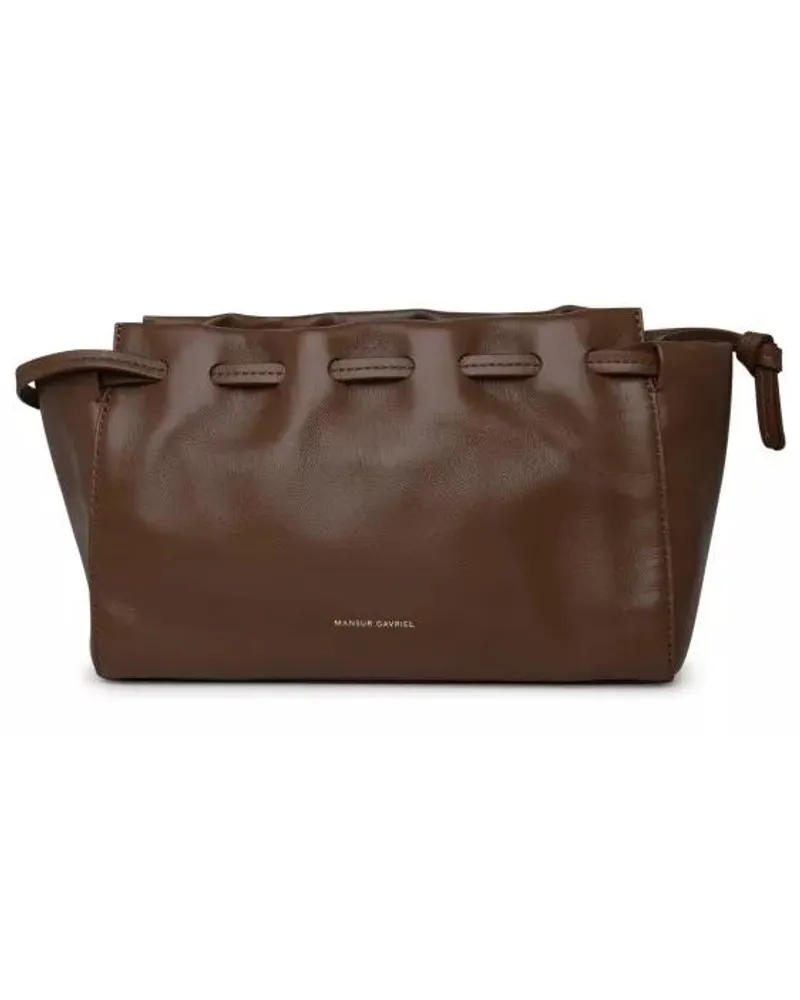 Mansur Gavriel Shopper Small Bloom Shoulder Bag In Brown Leather Braun