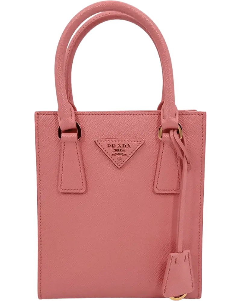 Prada Crossbody Bags  small handbag with logo Saffiano leather pin rosa Gold