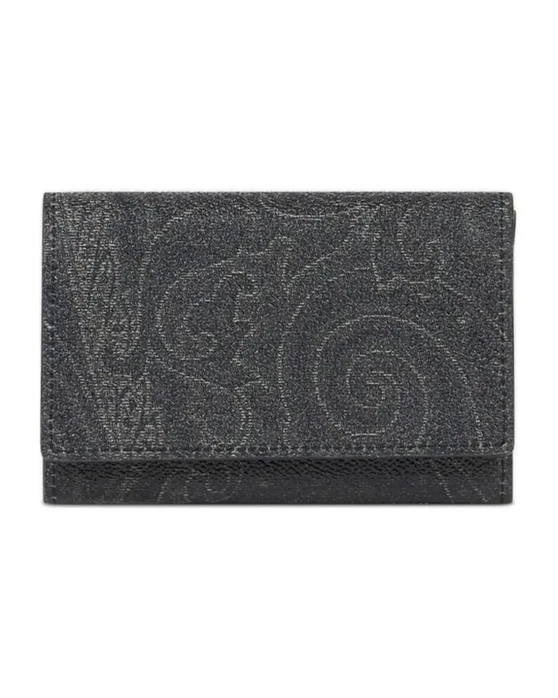 Etro Crossbody Bags Textured Black Foldover Bag With Floral Interior schwarz Schwarz