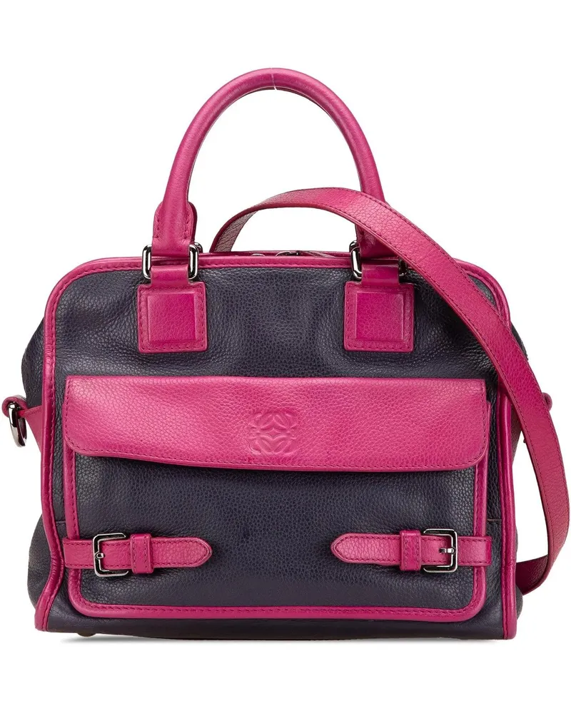 Loewe Hobo Bags 2015 Grained Bicolor Calfskin Cruz Satchel blau Blau