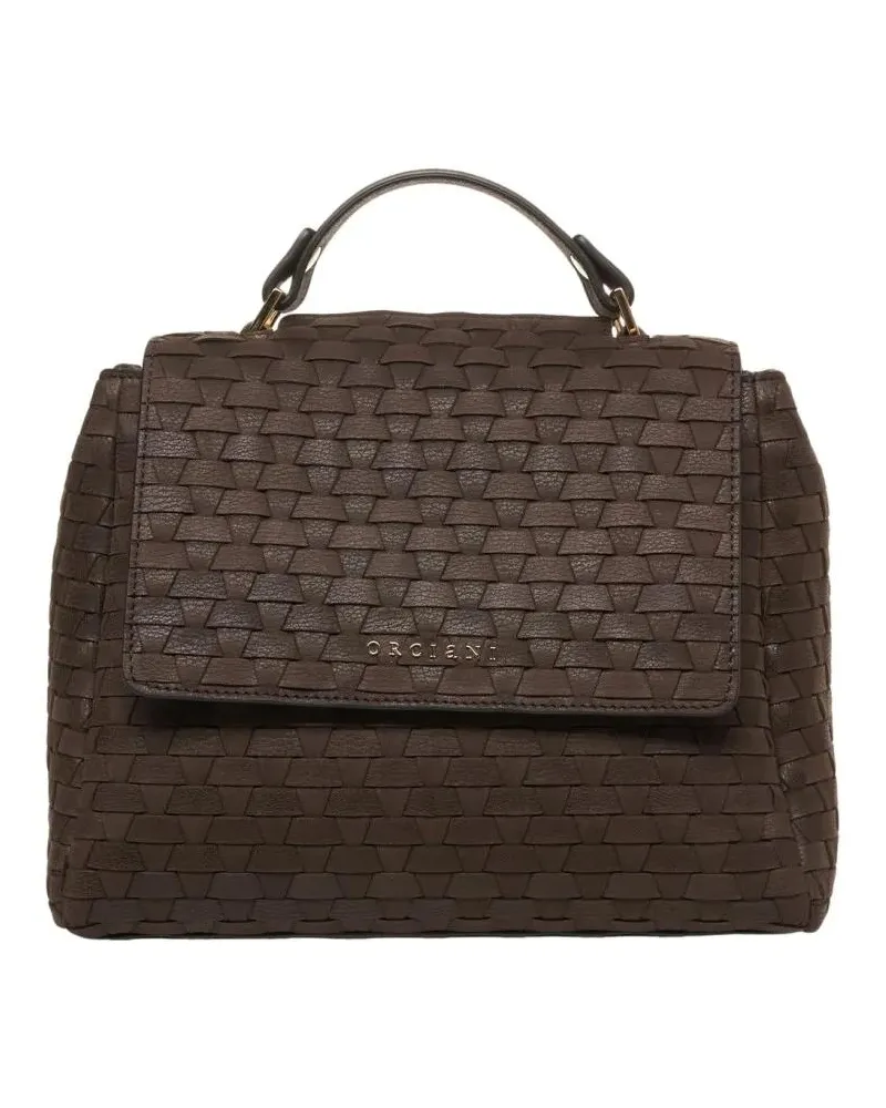 Orciani Shopper & Totes Handcrafted Woven Leather Tote Bag schwarz Schwarz