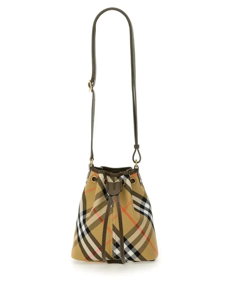 Burberry Beuteltaschen Mini "Check" Bucket Bag beige Beige