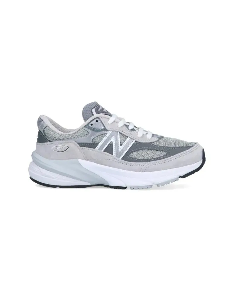 New Balance Low-Top Sneaker Tonal Grey Leather And Mesh Sneakers grau Grau