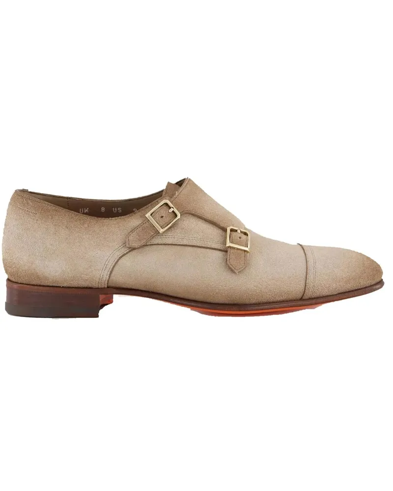 Santoni Loafer Heren Double Buckle Loafer Beige beige Beige
