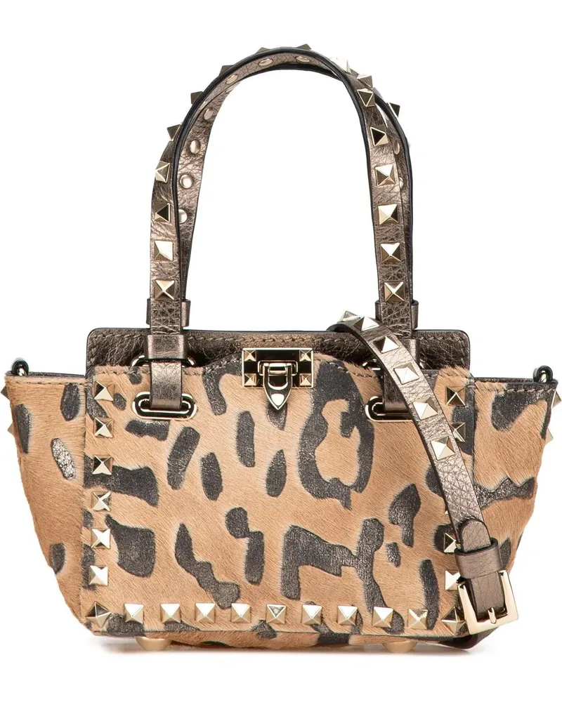 Valentino Garavani Hobo Bags 2000-2017 Mini Pony Hair Rockstud Satchel braun Braun