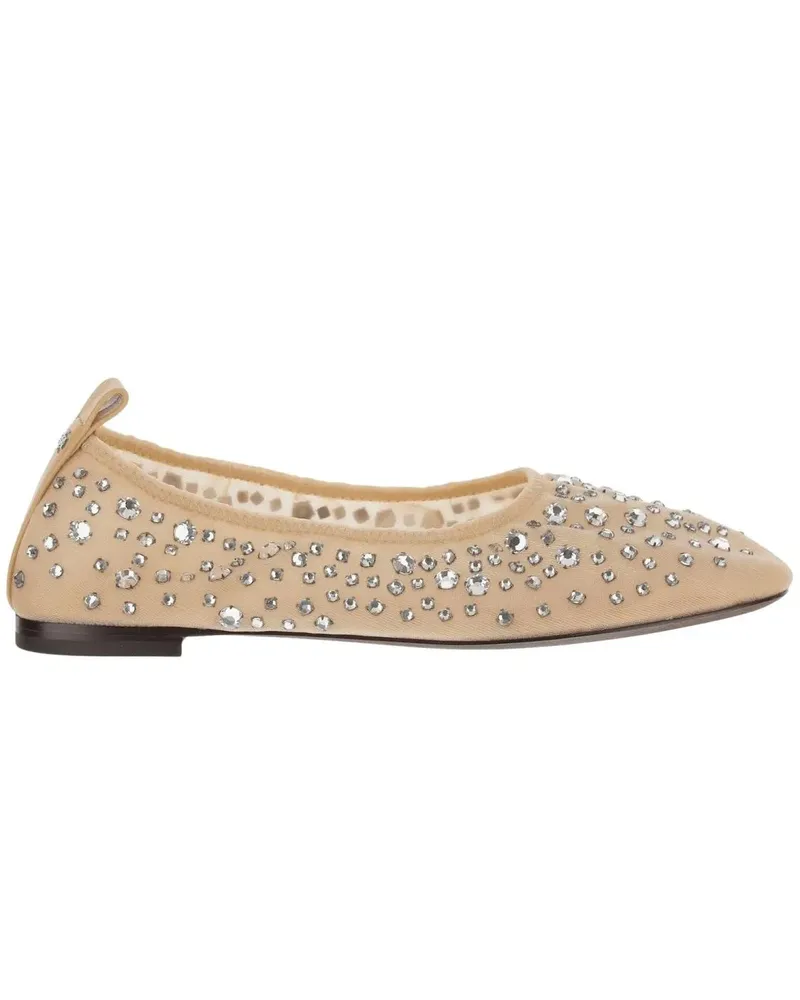 Tory Burch Ballet Flats With Crystals beige Beige