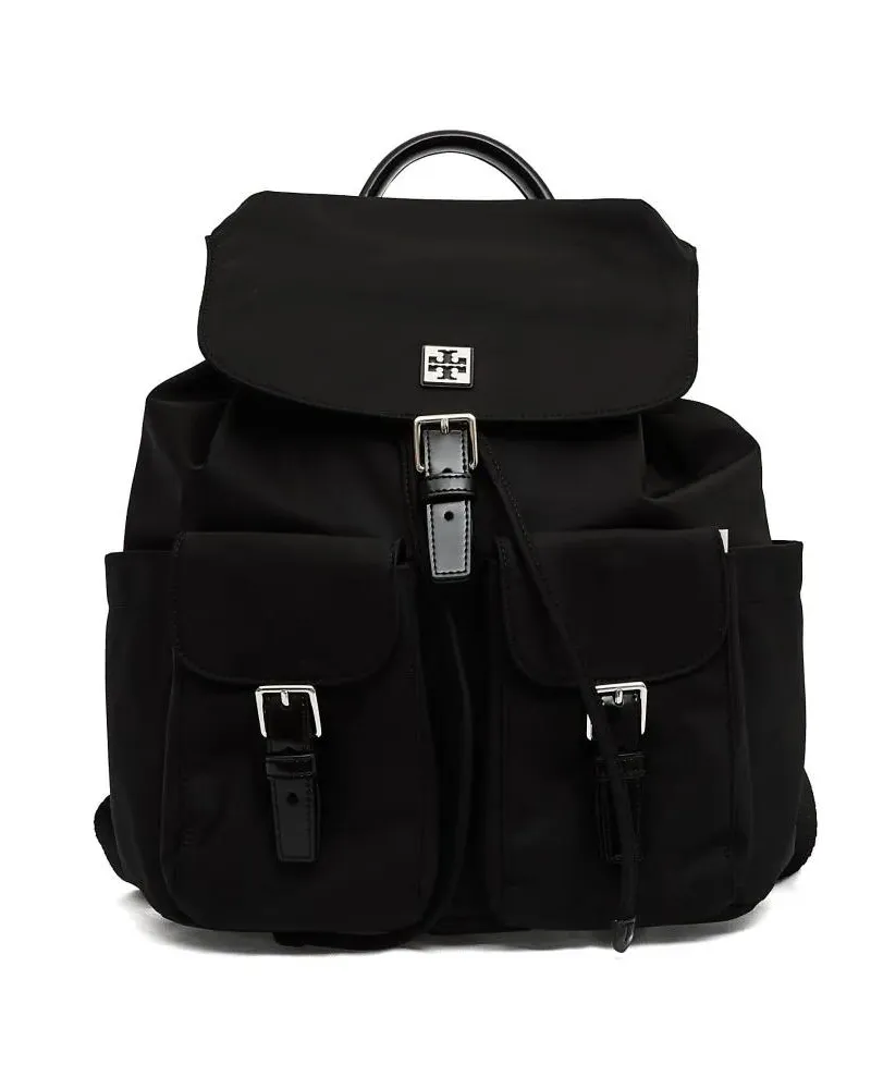 Tory Burch Beuteltaschen Nylon Backpack With Leather Accents And Practical schwarz Schwarz