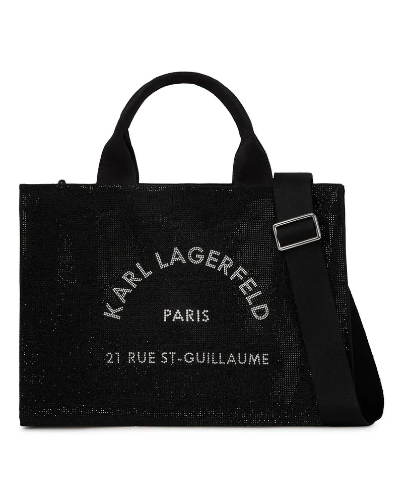 Karl Lagerfeld Shopper Rue St-Guillaume Tote-Bag mit Strass schwarz Schwarz