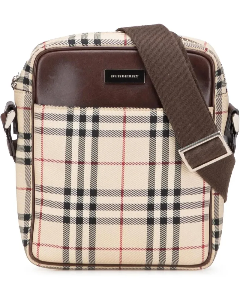 Burberry Hobo Bags House Check Canvas Crossbody braun Braun