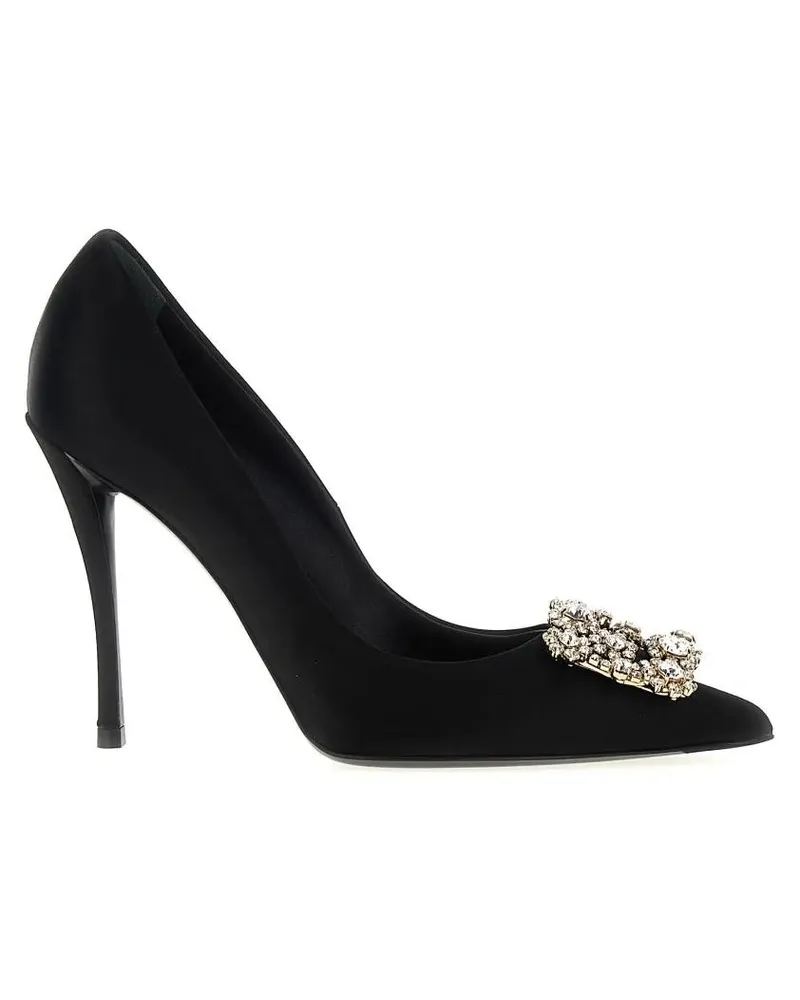 Roger Vivier Hohe Schuhe 'Flower Strass' Pumps schwarz Schwarz