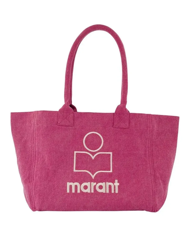 Isabel Marant Shopper & Totes Textured Pink Cotton Shopper Bag With Zippered Clo pink Rosa