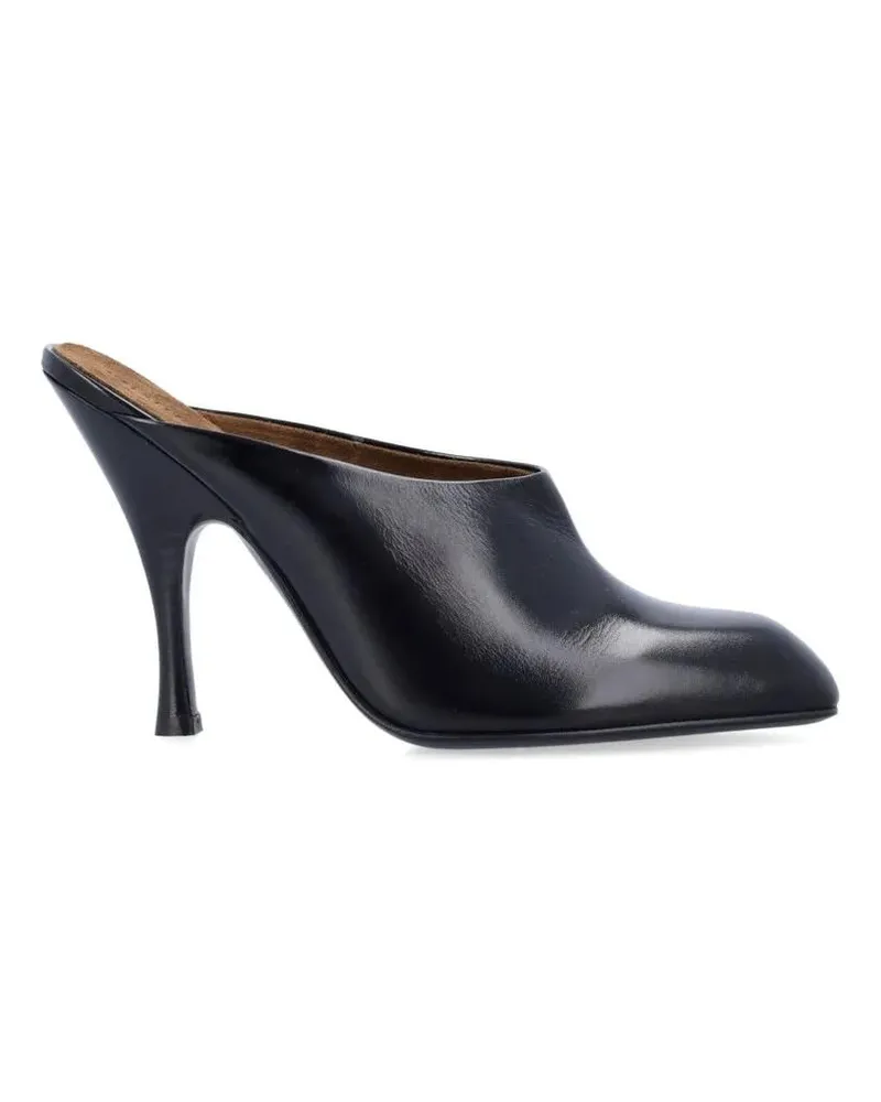 KHAITE Slipper & Pantoletten Black Glazed Leather Colt Mule schwarz Schwarz