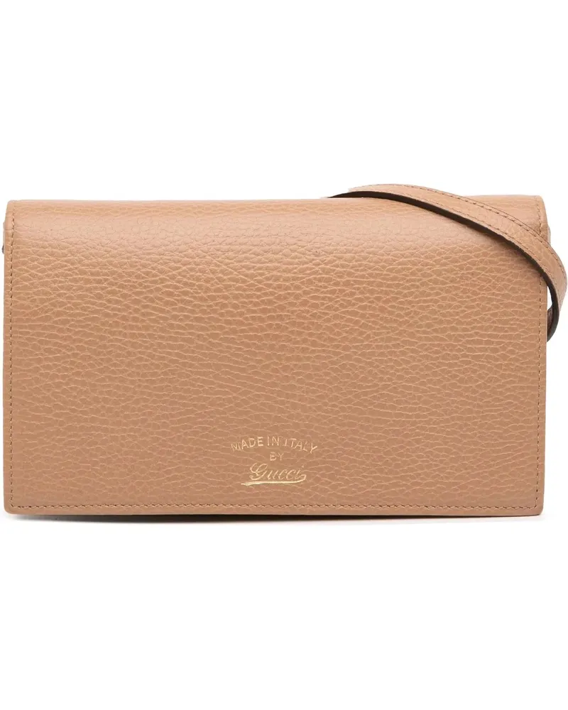 Gucci Hobo Bags Dollar Calfskin Swing Wallet On Strap braun Braun