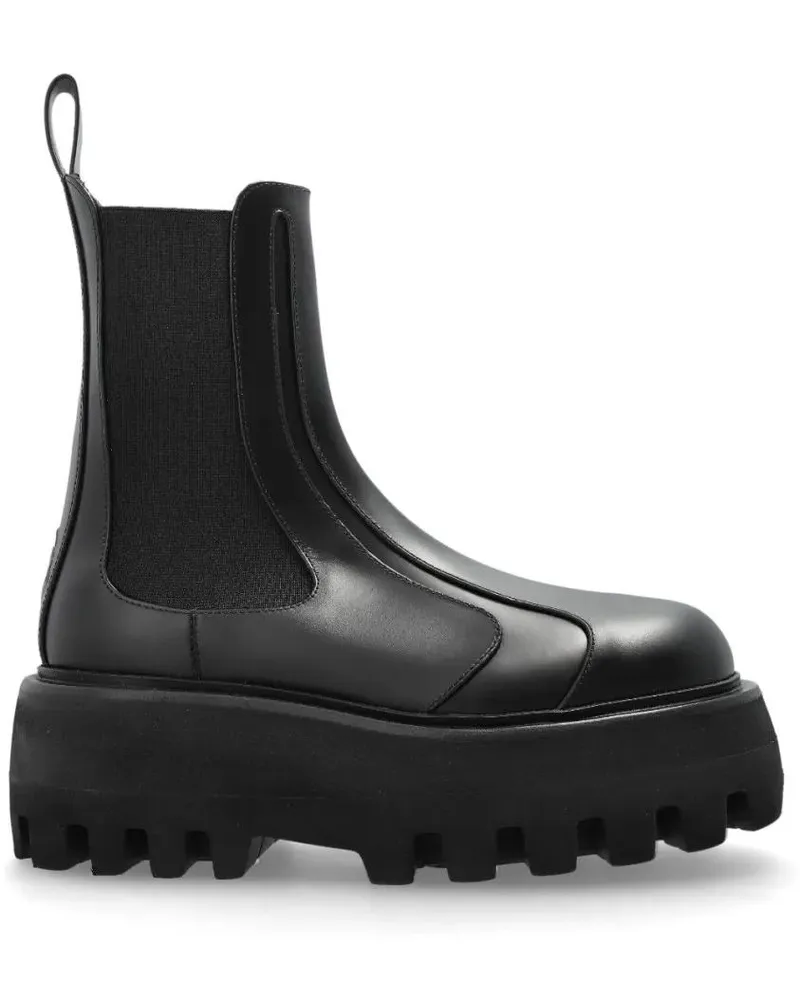 Alexander McQueen Stiefel Black Ankle Boots With Chunky Platform Sole schwarz Schwarz