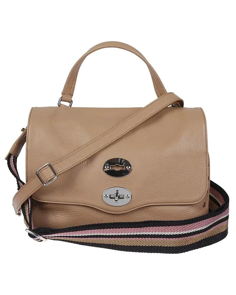Zanellato Hobo Bags Structured Leather Handbag With Polished Metallic braun Braun
