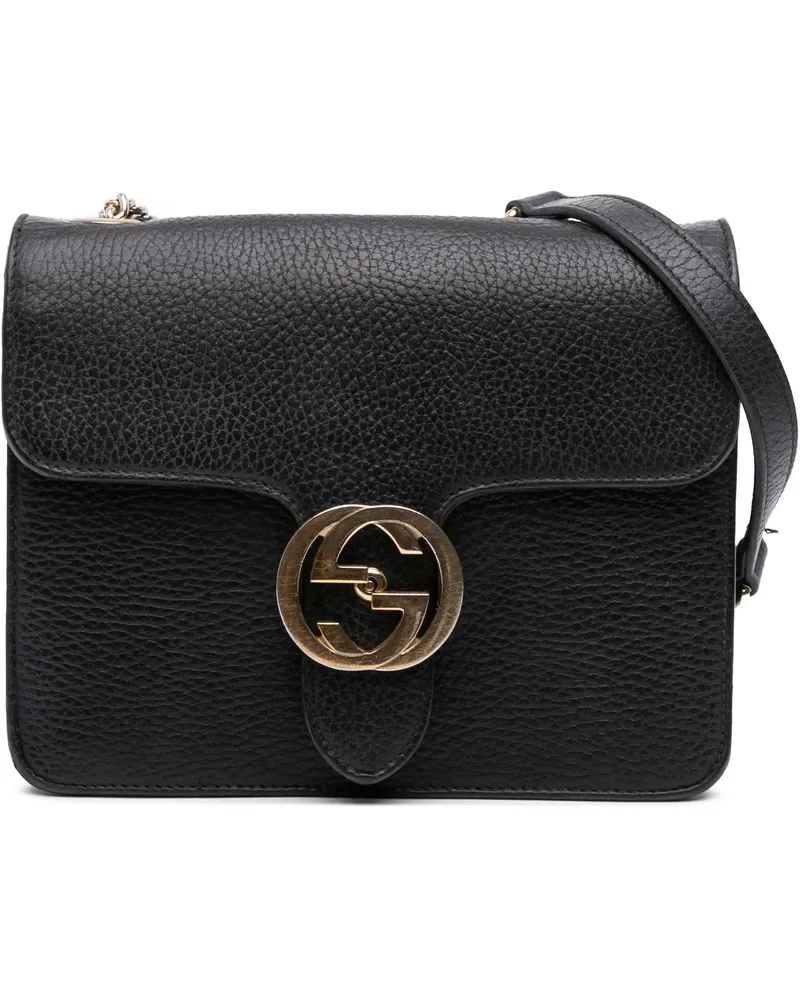 Gucci Hobo Bags Small Dollar Calfskin Interlocking G Crossbody schwarz Schwarz