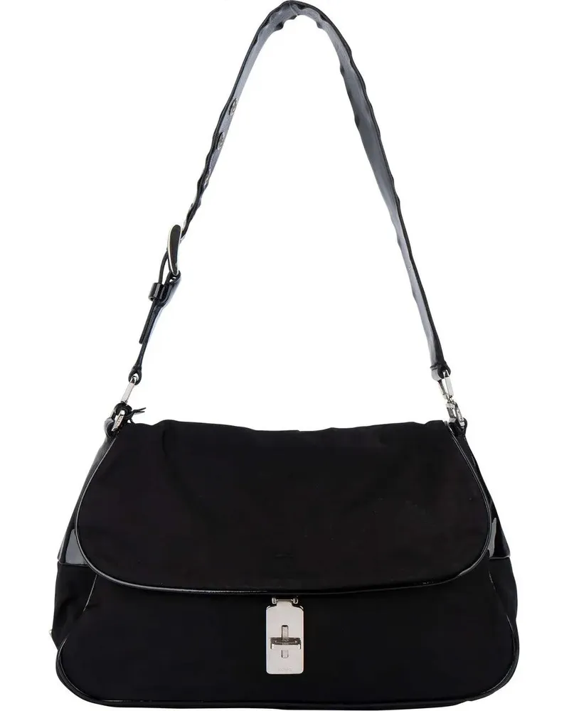 Prada Crossbody Bags  Black Nylon Triangle Shoulder Bag schwarz Schwarz