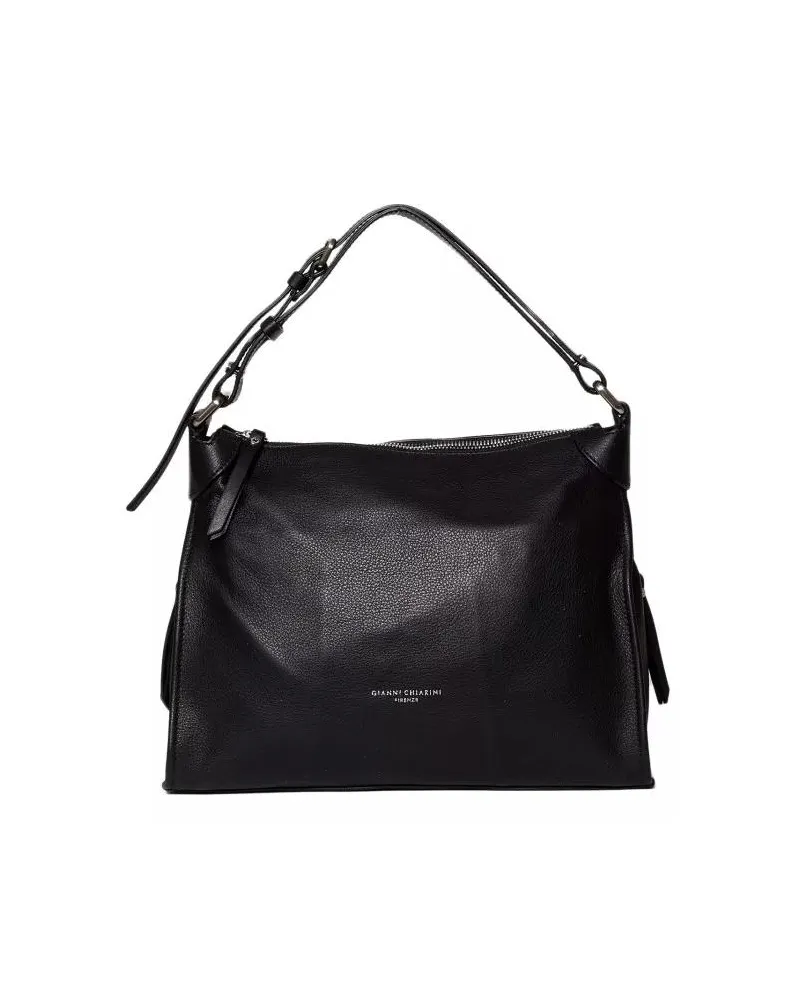 Gianni Chiarini Hobo Bags Black Leather Crossbody Bag schwarz Schwarz