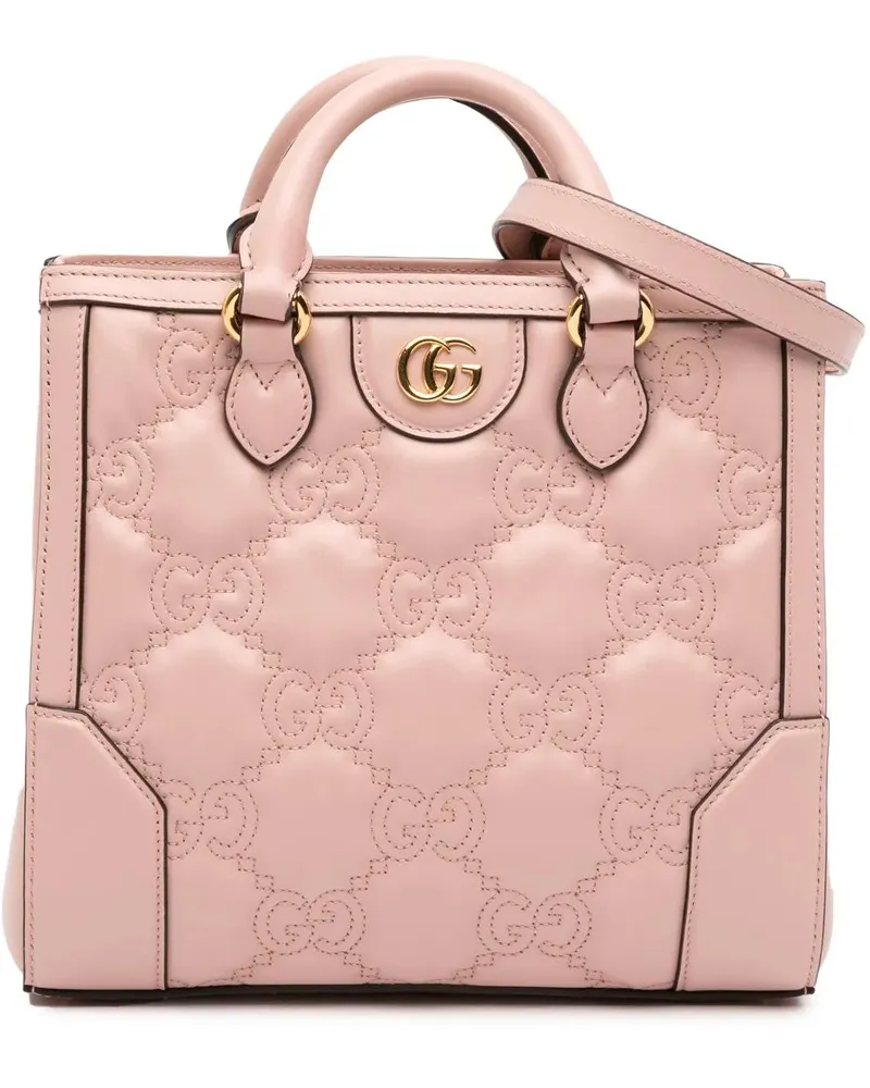 Gucci Hobo Bags Mini GG Matelasse Leather Top Handle Bag rosa Gold
