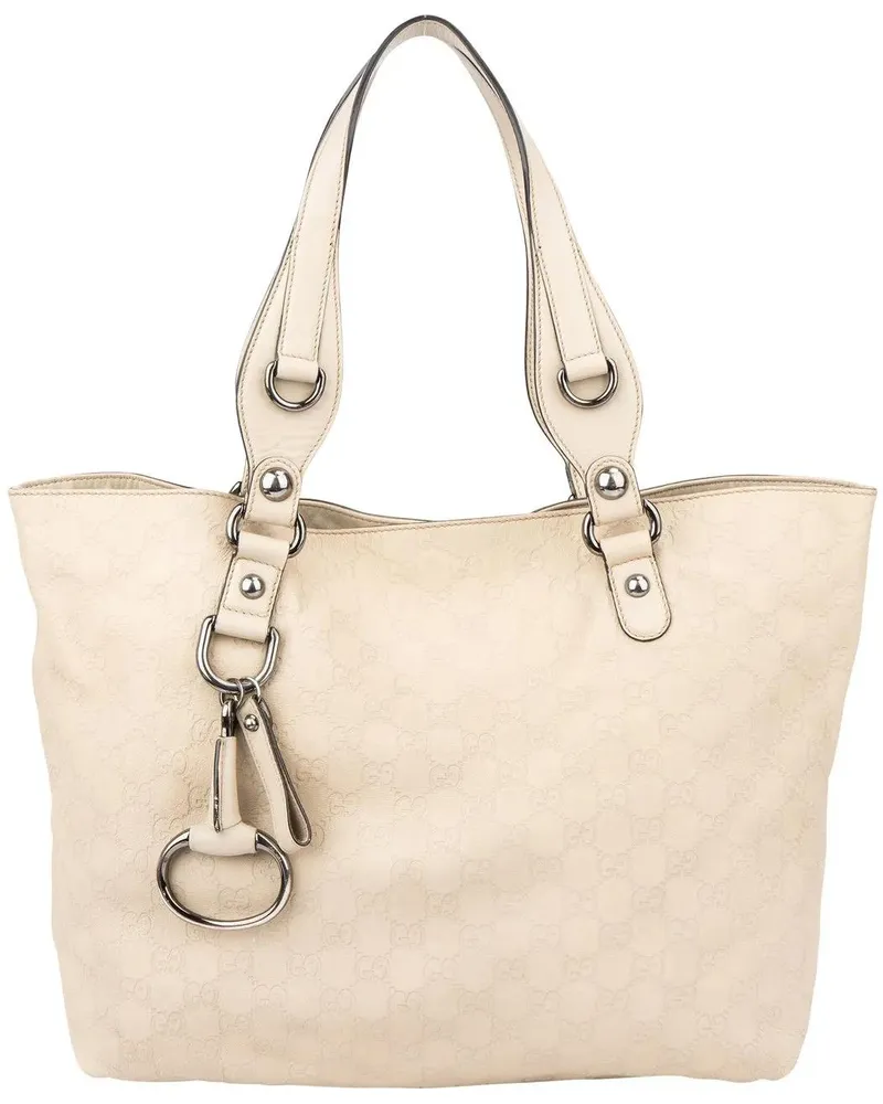Gucci Crossbody Bags  Leather GG Monogram Horsebit Handbag weiß Weiß