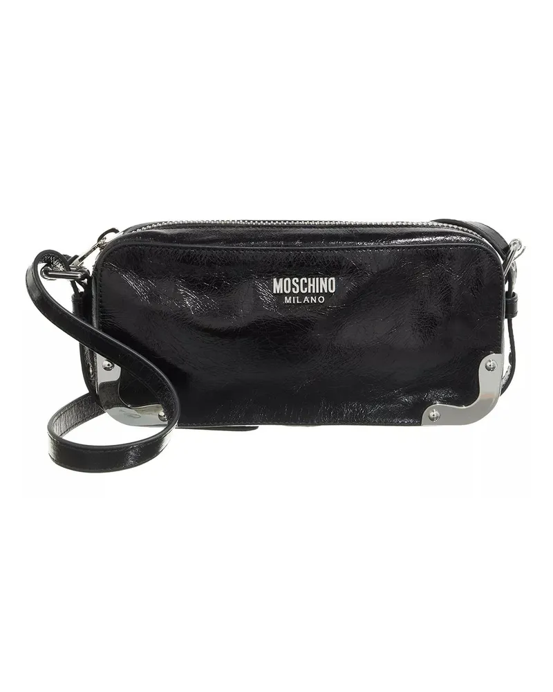 Moschino Crossbody Bags Metal Corner Shoulder Bag schwarz Schwarz
