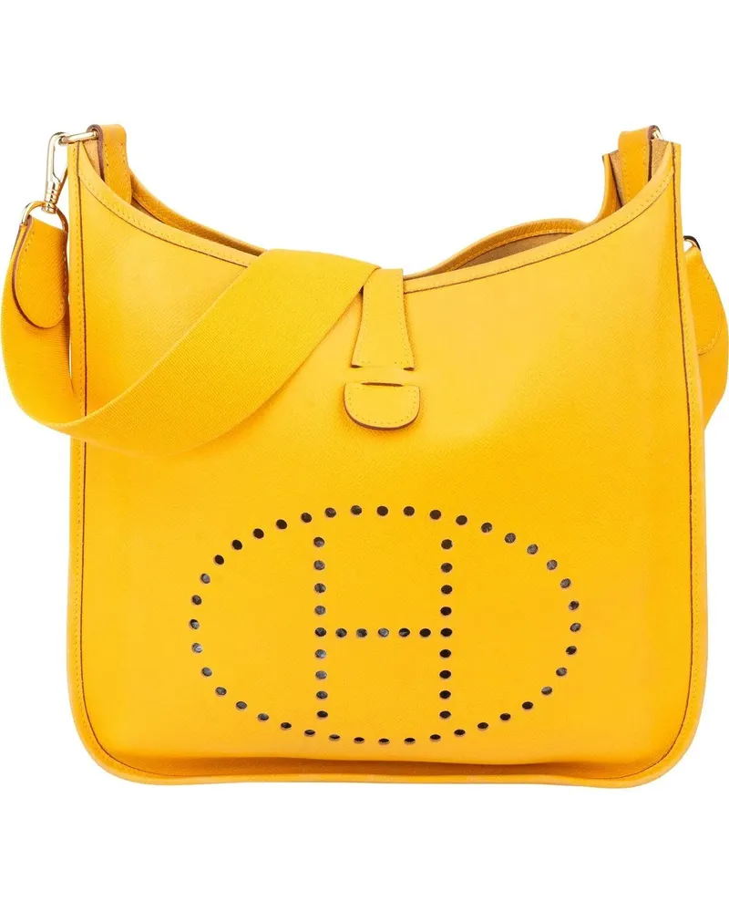 Hermès Crossbody Bags Hermes Yellow Leather Evelyne GM Crossbody Bag orange Orange