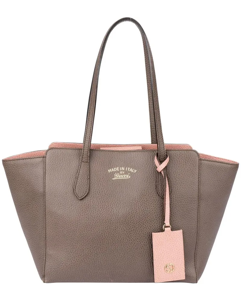 Gucci Crossbody Bags  Brown Leather Swing Handbag braun Braun