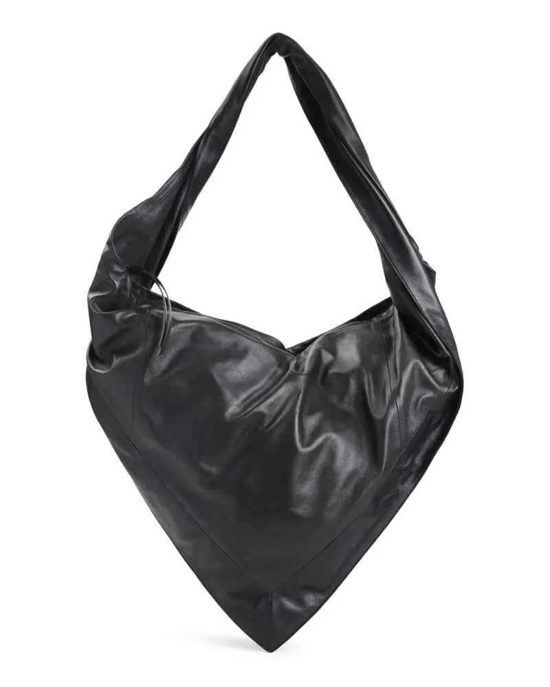 Christophe Lemaire Hobo Bags Unique Triangular Brown Shoulder Bag schwarz Schwarz