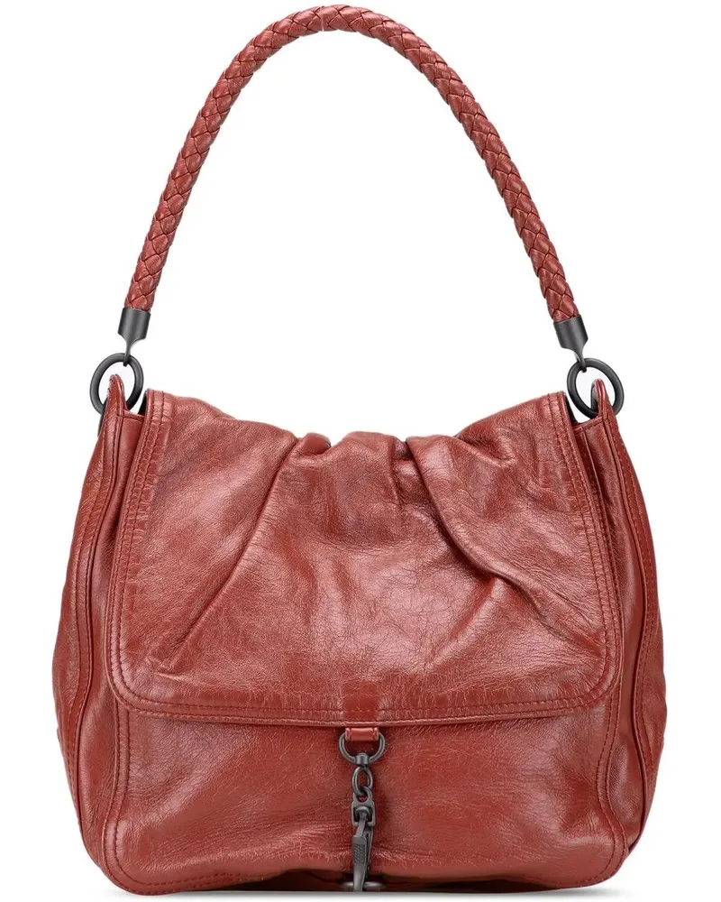 Bottega Veneta Crossbody Bags Intrecciato Trimmed Nappa Top Handle Bag rot Rot